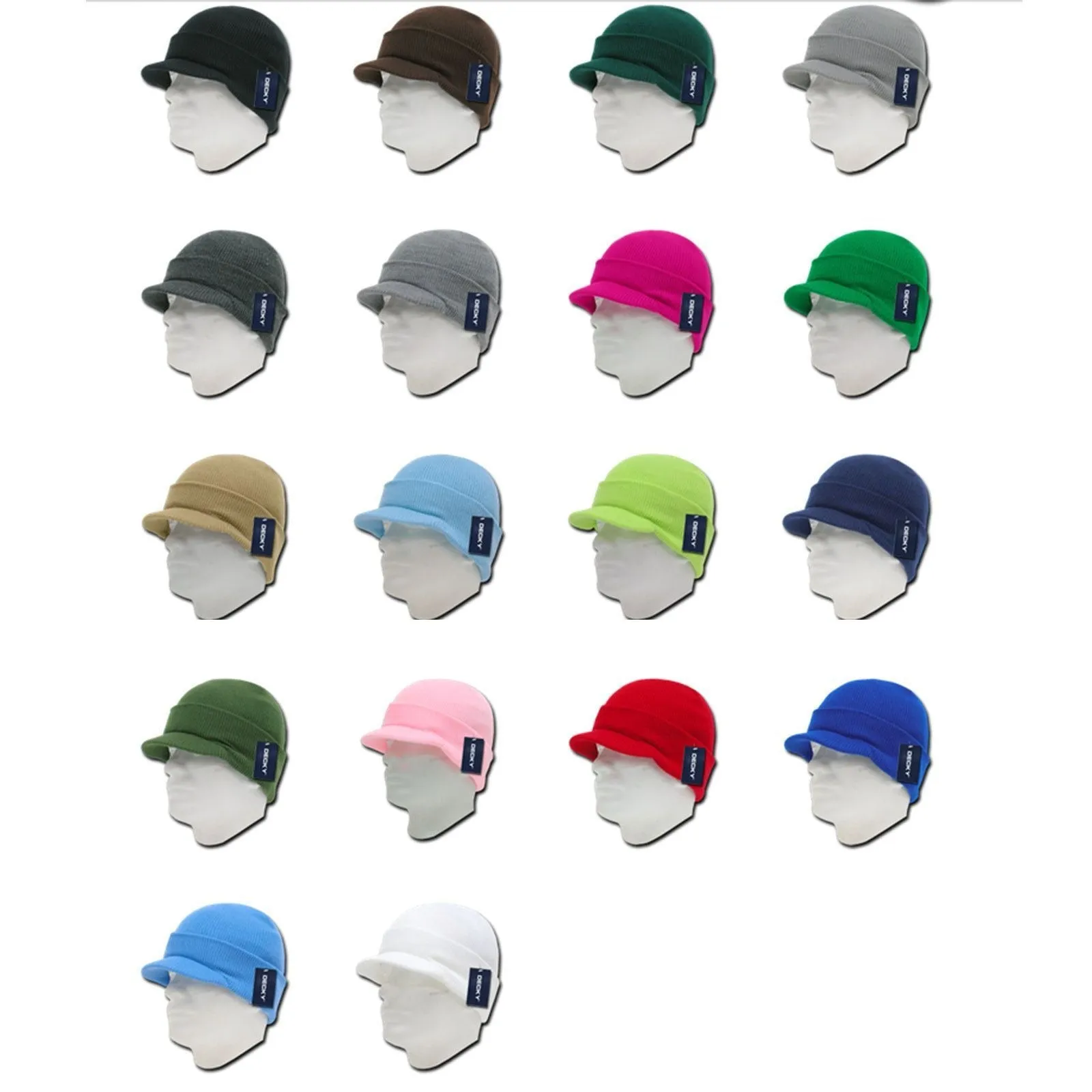 1 Dozen Decky Winter Beanies Gi Caps Hats Visor Ski Wholesale Bulk Lot