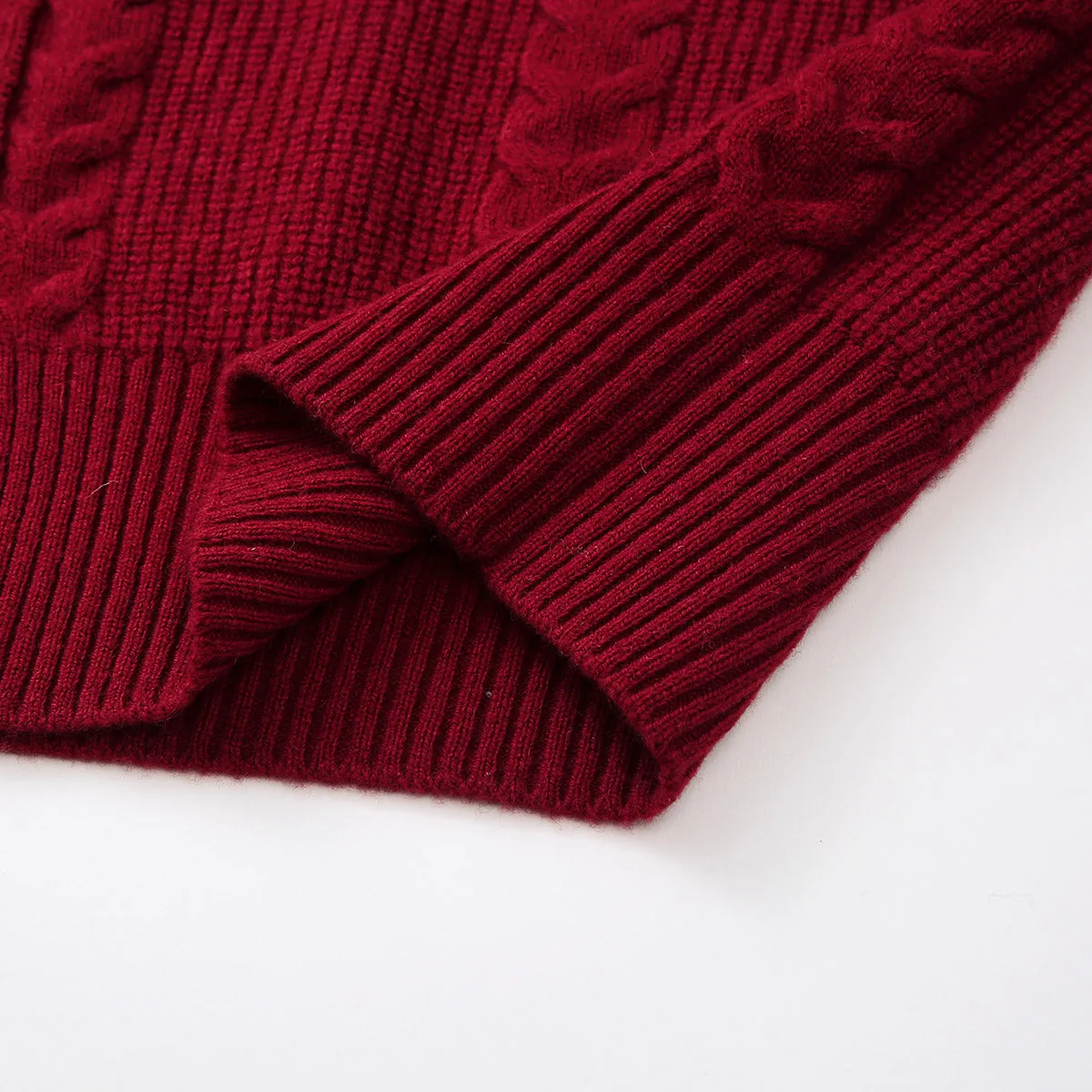100% Wool Cardigan Women's Cozy Cable Knit Long Coat