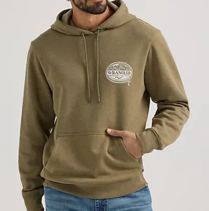 112350060- Wrangler Men's Hoodie Rope Frame- Olive