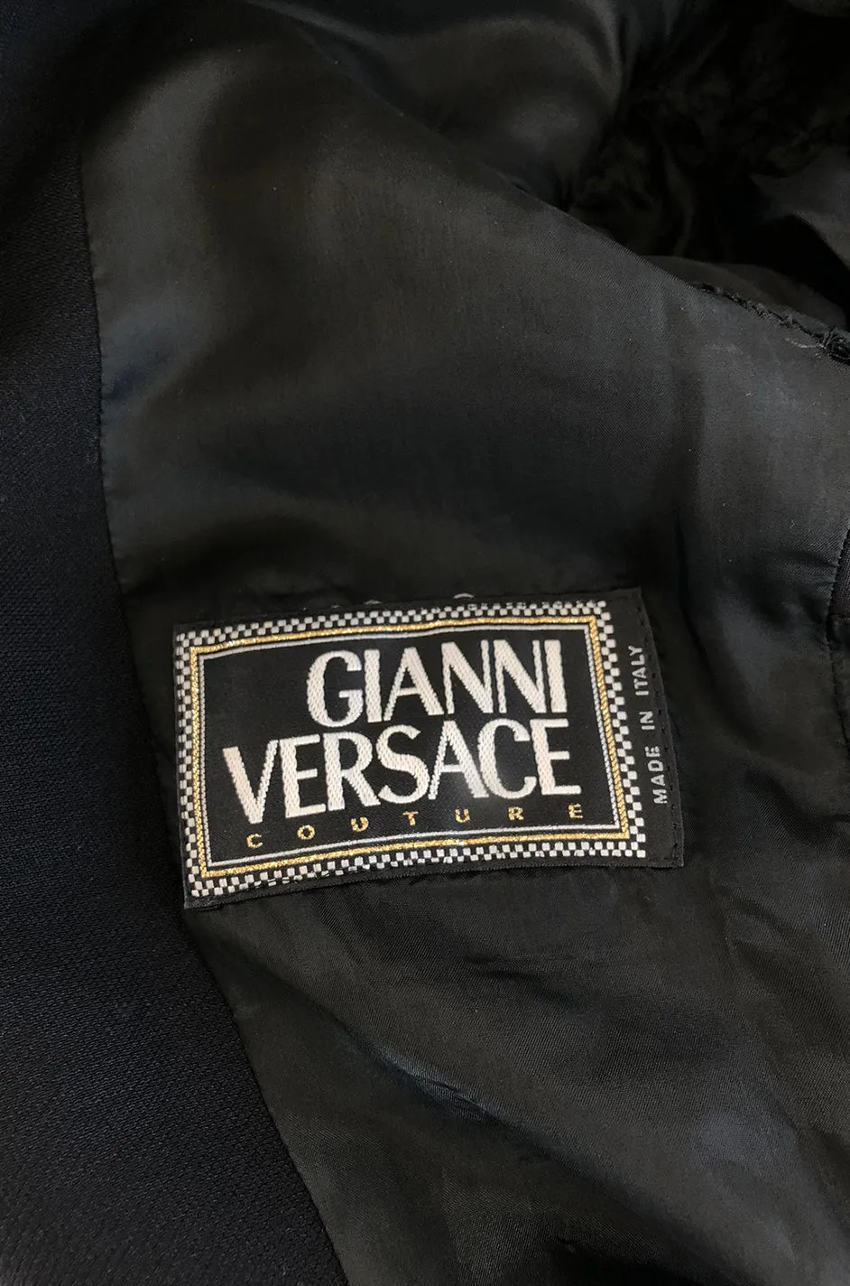 1990s Gianni Versace Couture Sleek & Tailored Black Coat or Dress