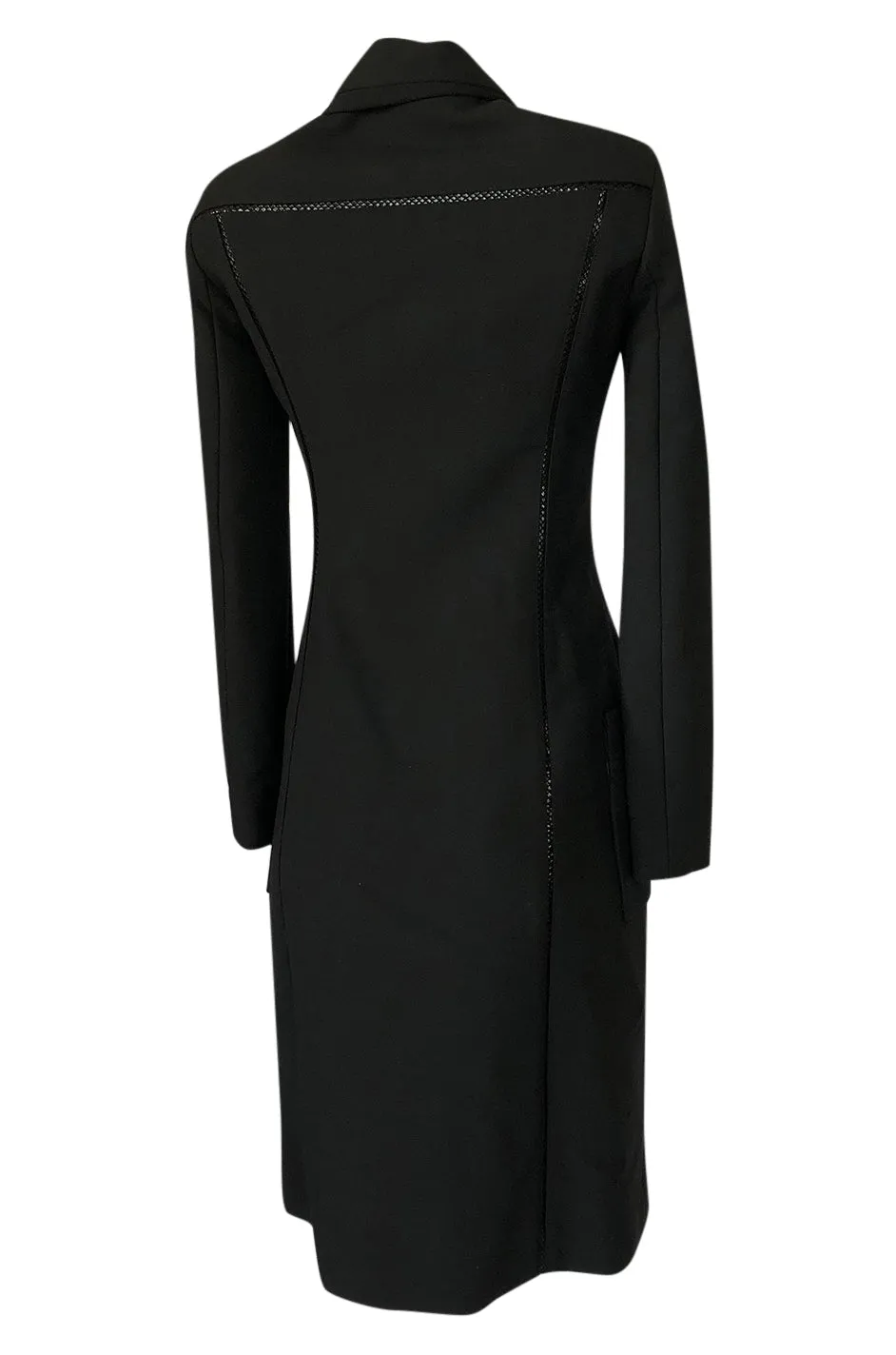 1990s Gianni Versace Couture Sleek & Tailored Black Coat or Dress