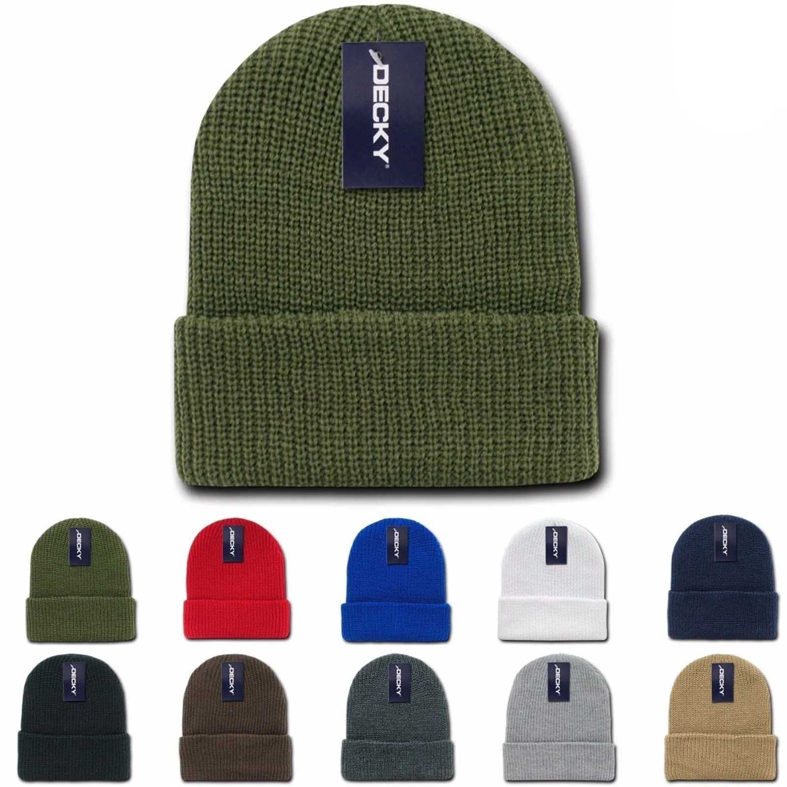 6 Pack Decky Beanies Watch Caps Hats Great Gift Set Warm Winter Wholesale Lot