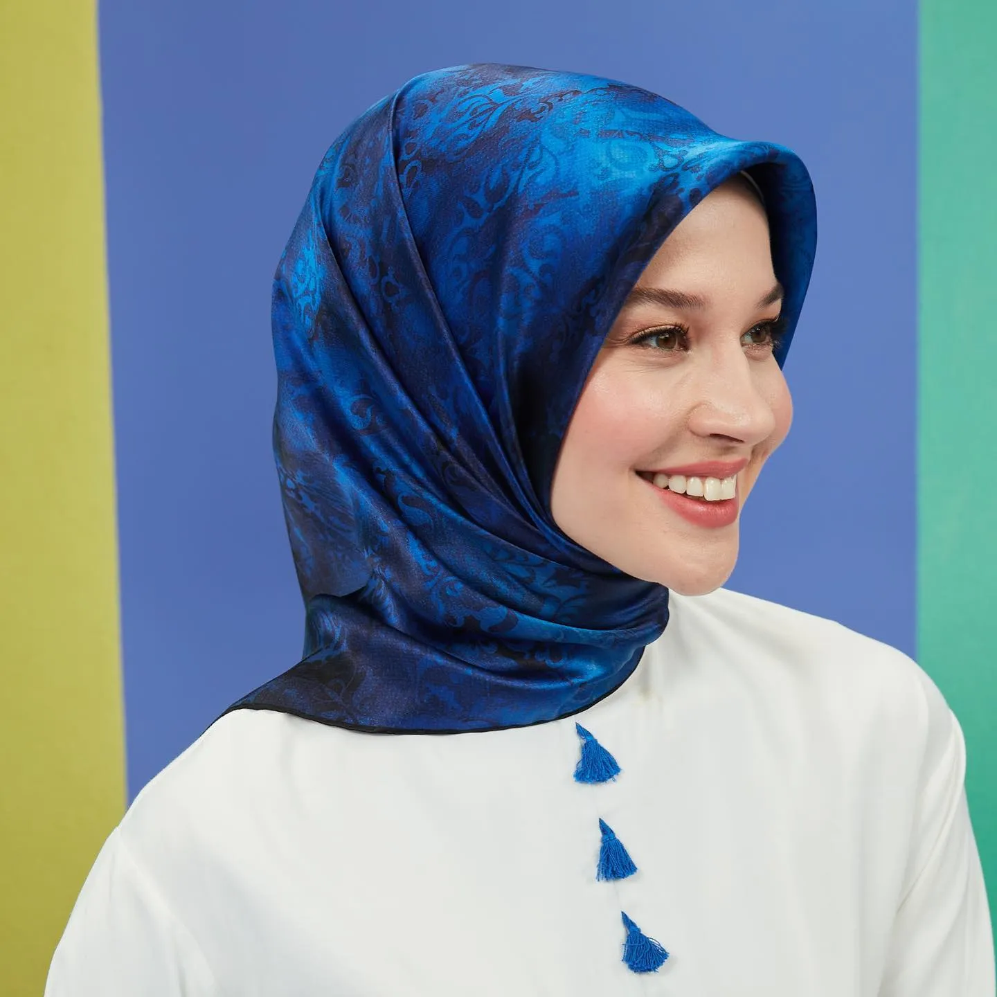 Armine Sapphire Luxe Silk Scarf No. 1