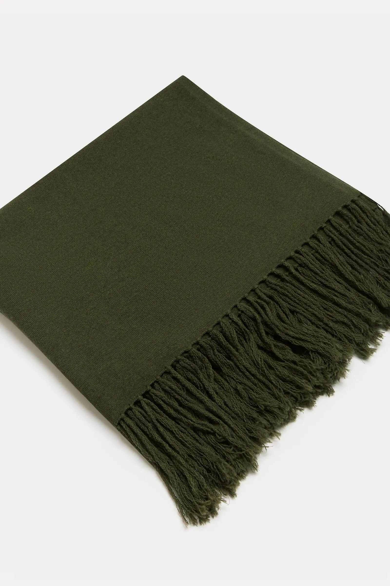 Assembly Label Longline Wool Scarf - Dark Olive