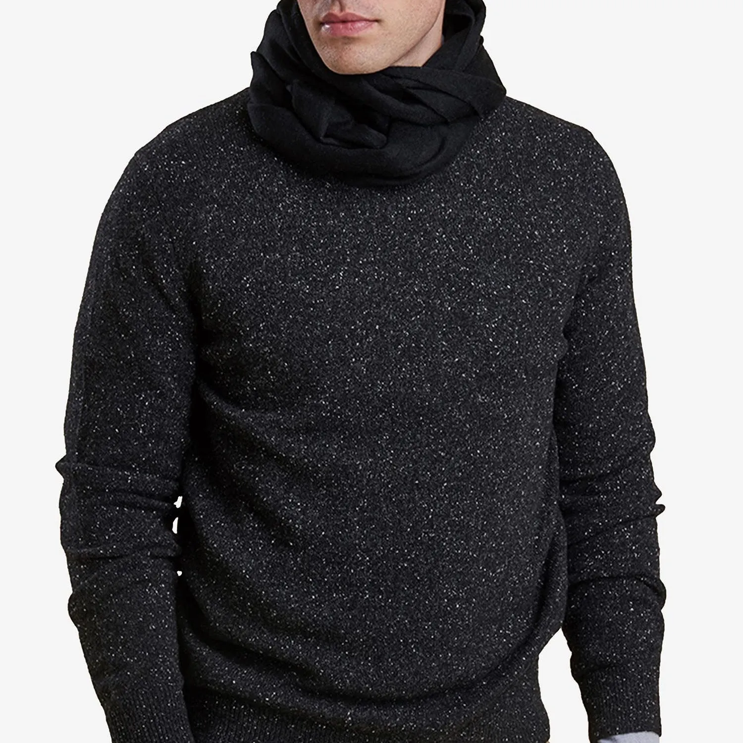 Barbour Plain Lambswool Scarf in Black