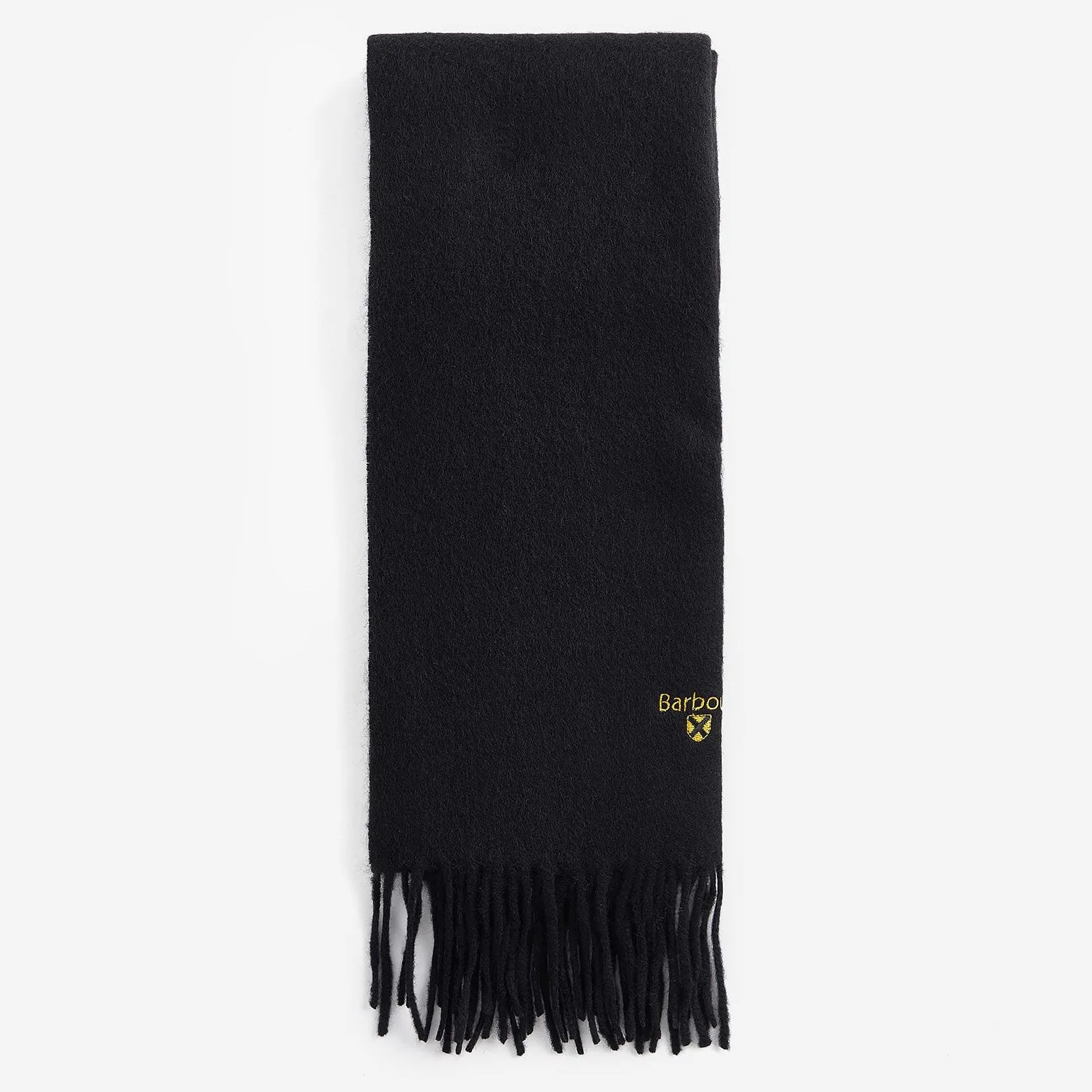 Barbour Plain Lambswool Scarf in Black
