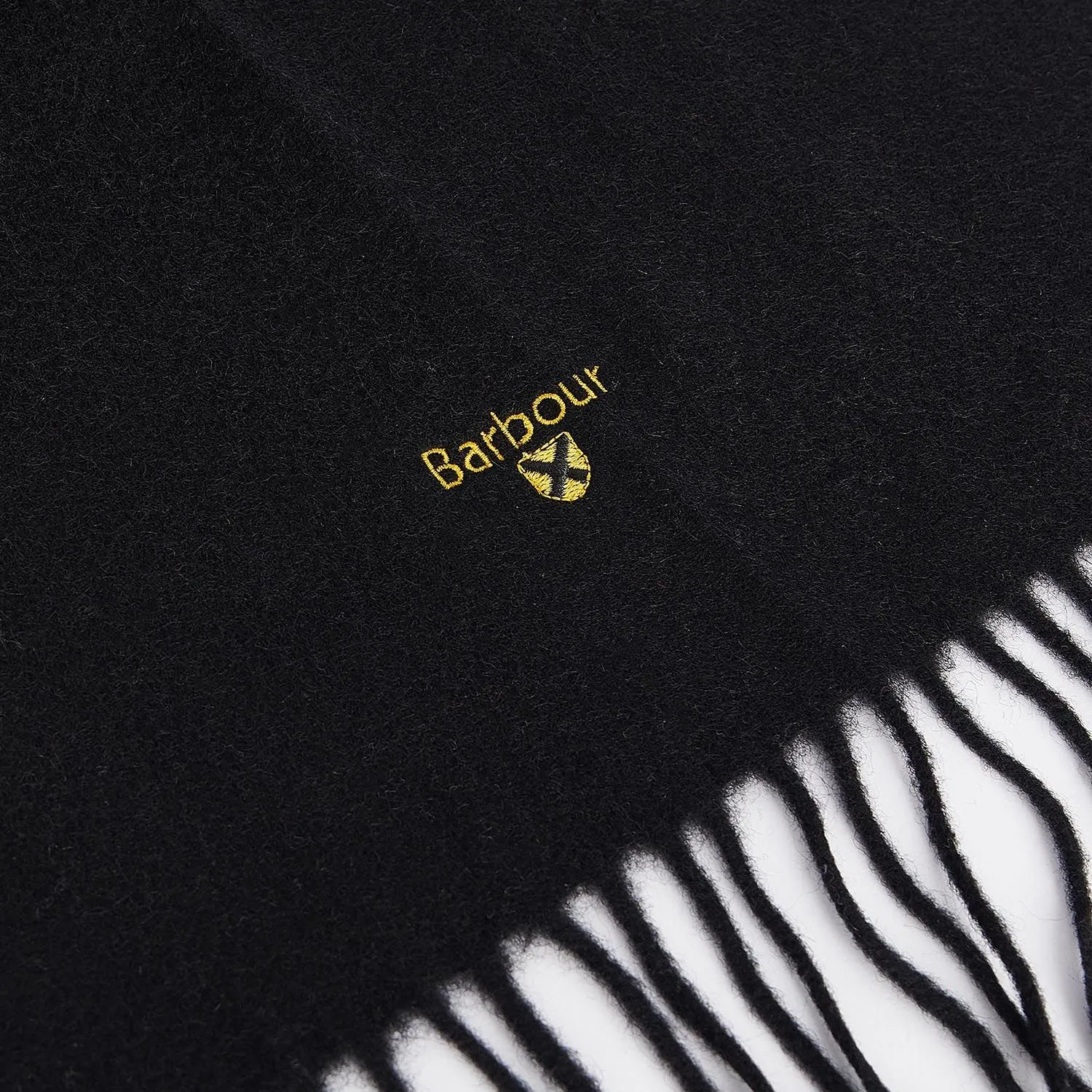 Barbour Plain Lambswool Scarf in Black
