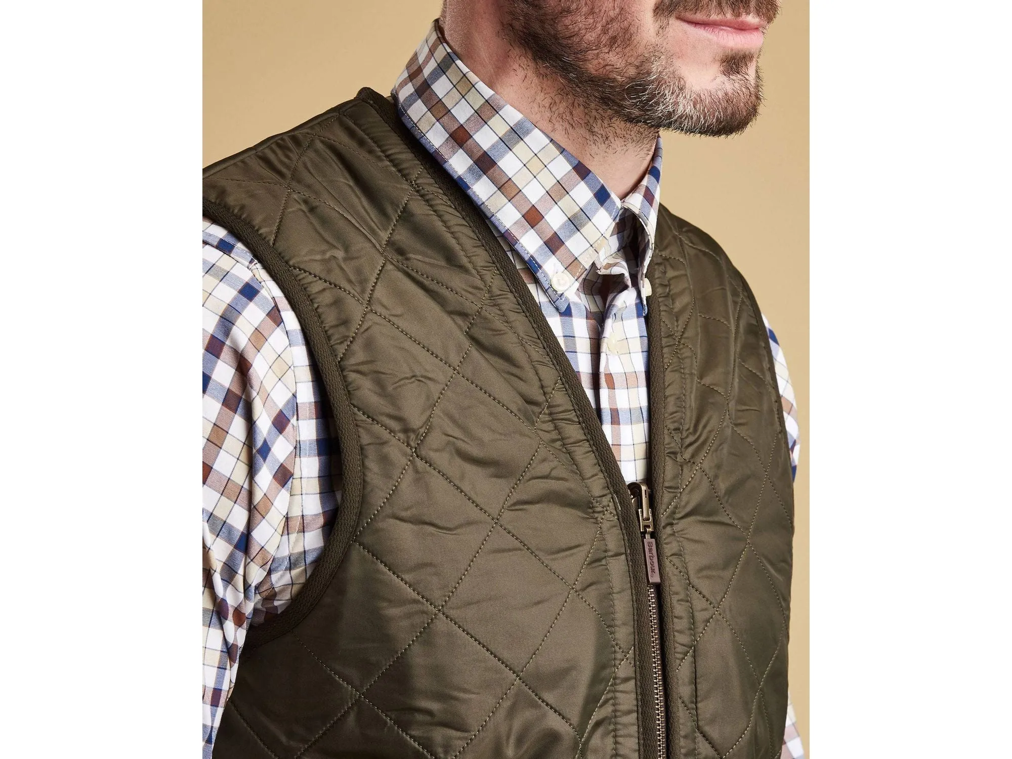 Barbour Polarquilt Waistcoat Zip In Liner Vest Gilet In Olive