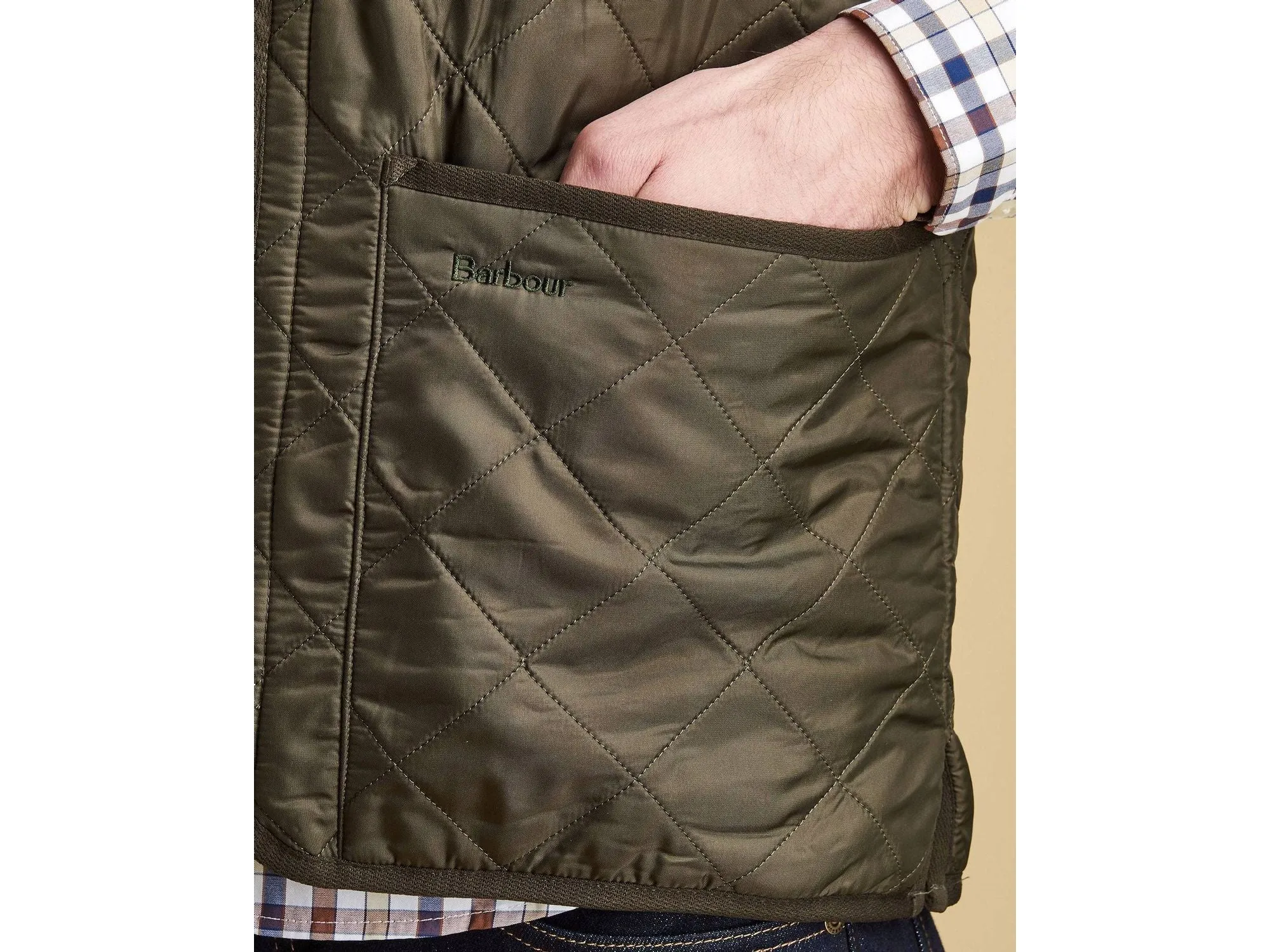 Barbour Polarquilt Waistcoat Zip In Liner Vest Gilet In Olive