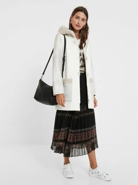 Bjorn Zipped Duffle Coat in a Mix of Creams Desigual Style 20WWEW97