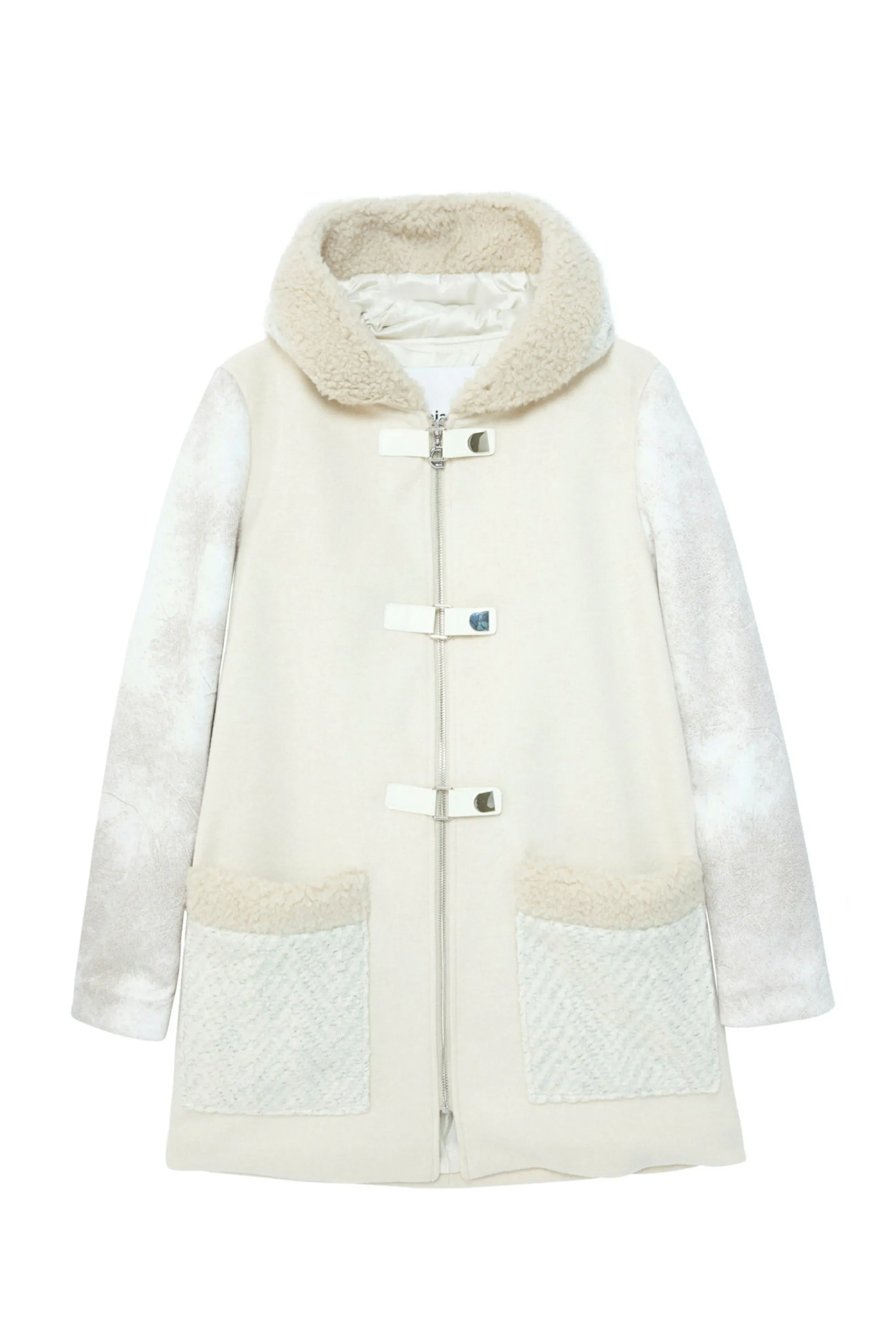 Bjorn Zipped Duffle Coat in a Mix of Creams Desigual Style 20WWEW97