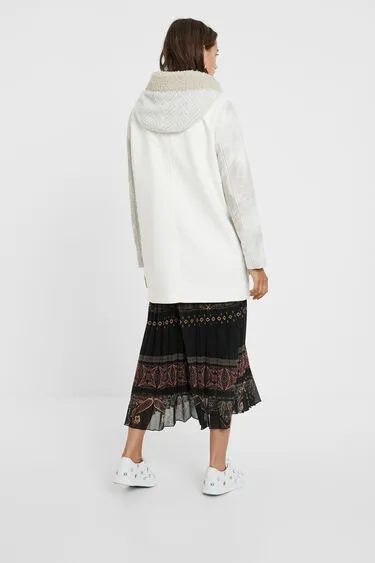 Bjorn Zipped Duffle Coat in a Mix of Creams Desigual Style 20WWEW97