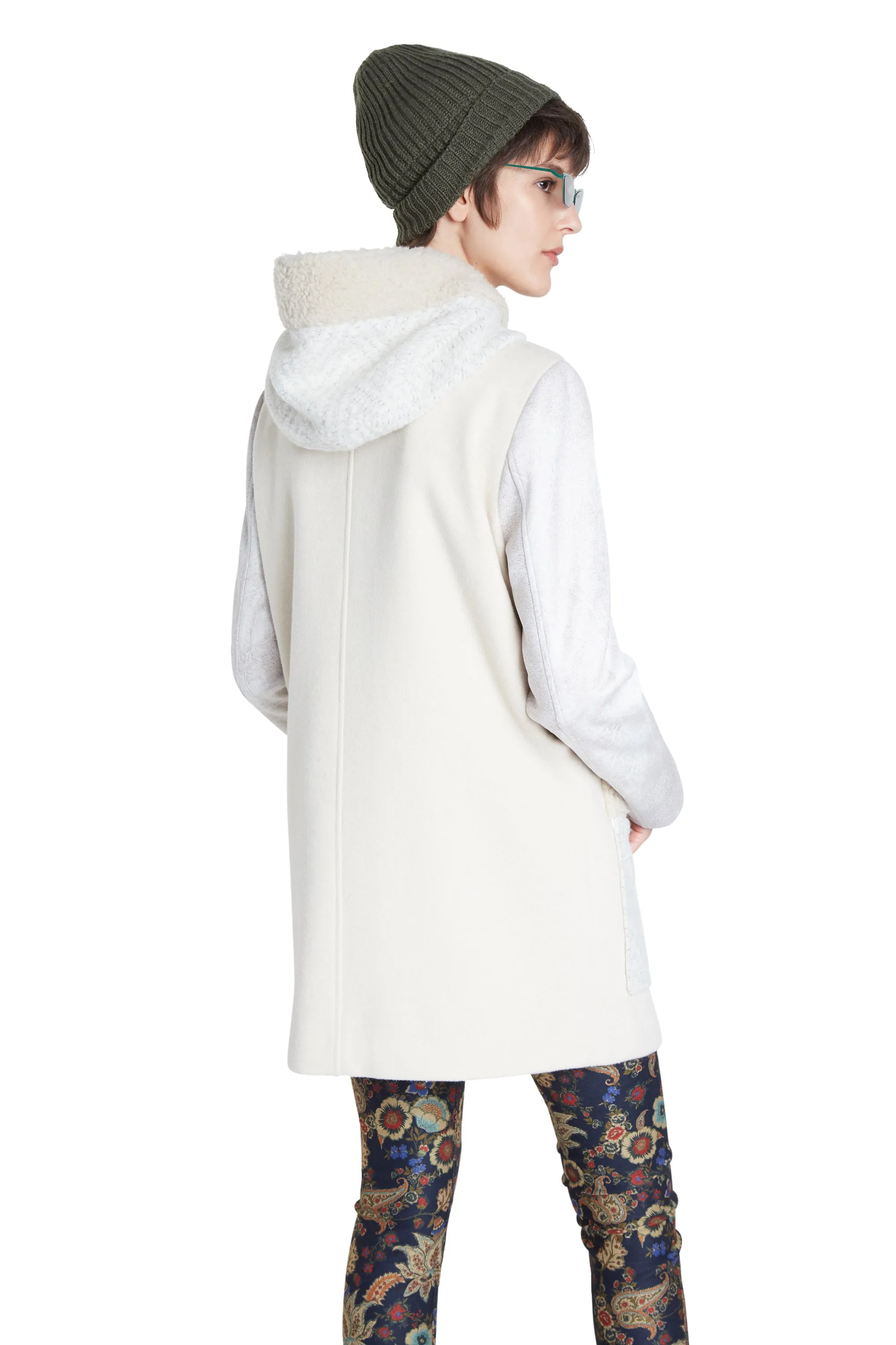 Bjorn Zipped Duffle Coat in a Mix of Creams Desigual Style 20WWEW97