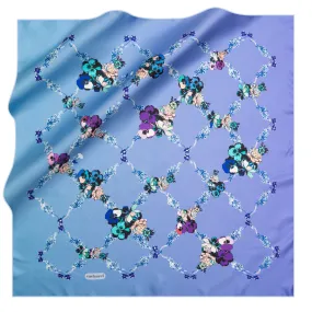 Cacharel Blue Meadow Women Silk Foulard