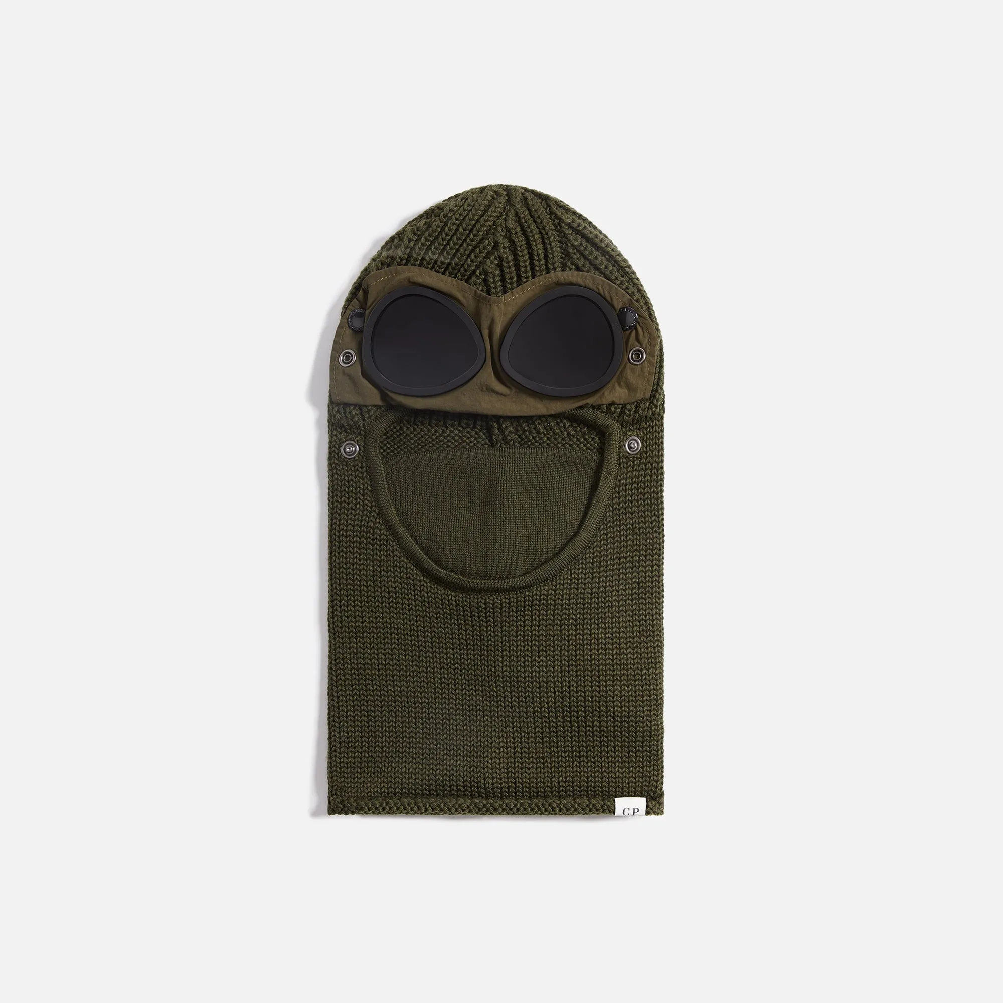 C.P. Company Extrafine Merino Wool Goggle Balaclava - Olive