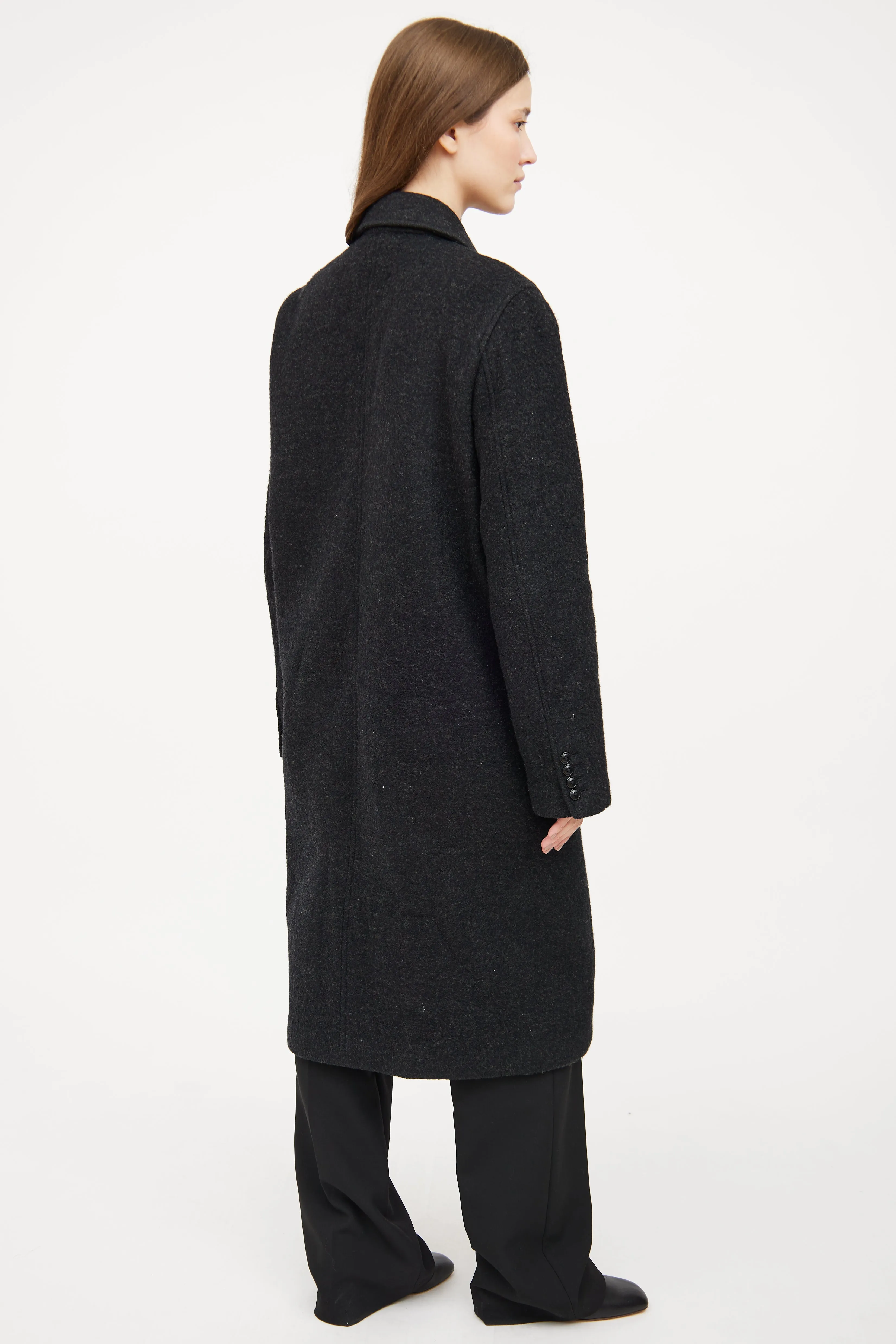 Dark Grey Wool Blend Coat