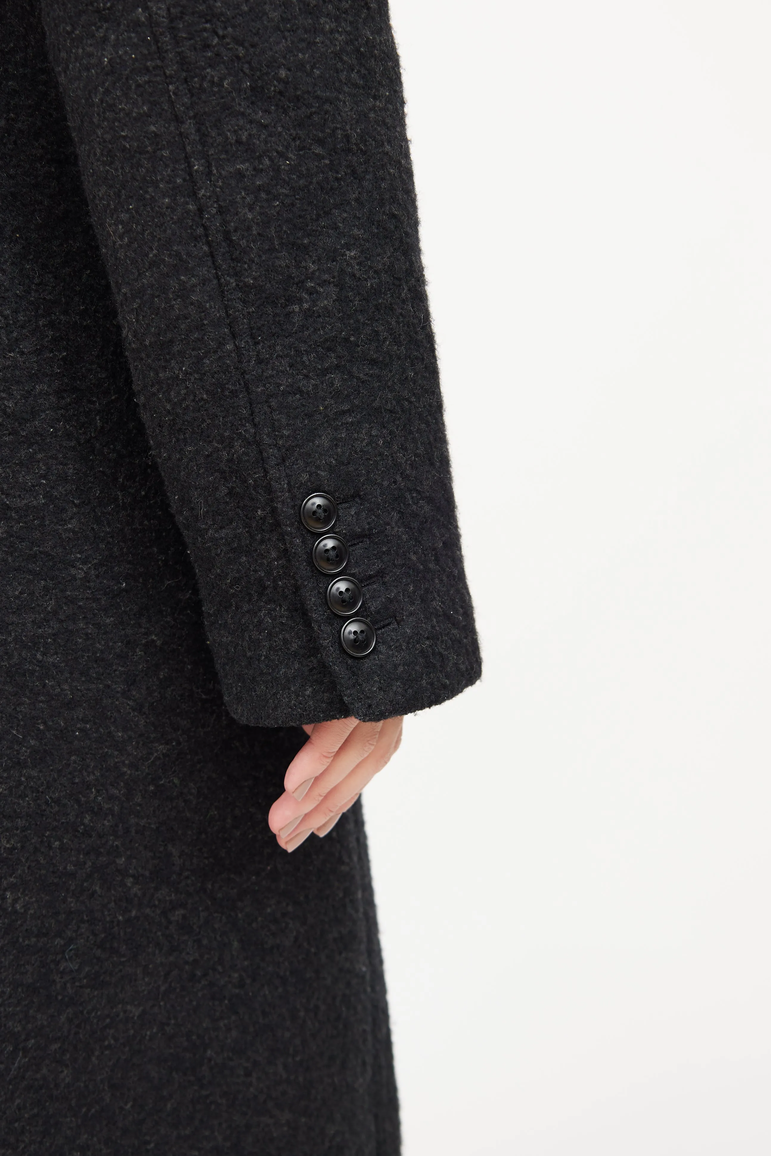 Dark Grey Wool Blend Coat
