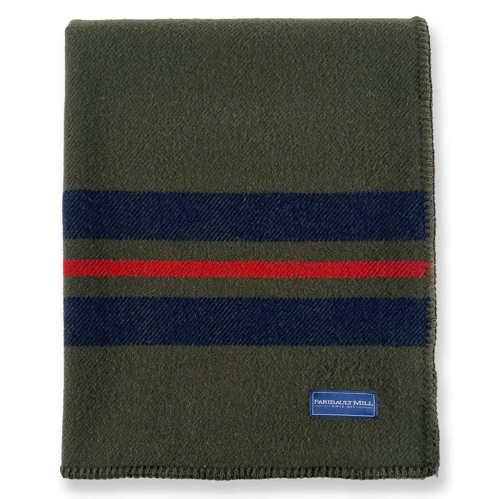 Factory Second Olive Cabin Wool Throw