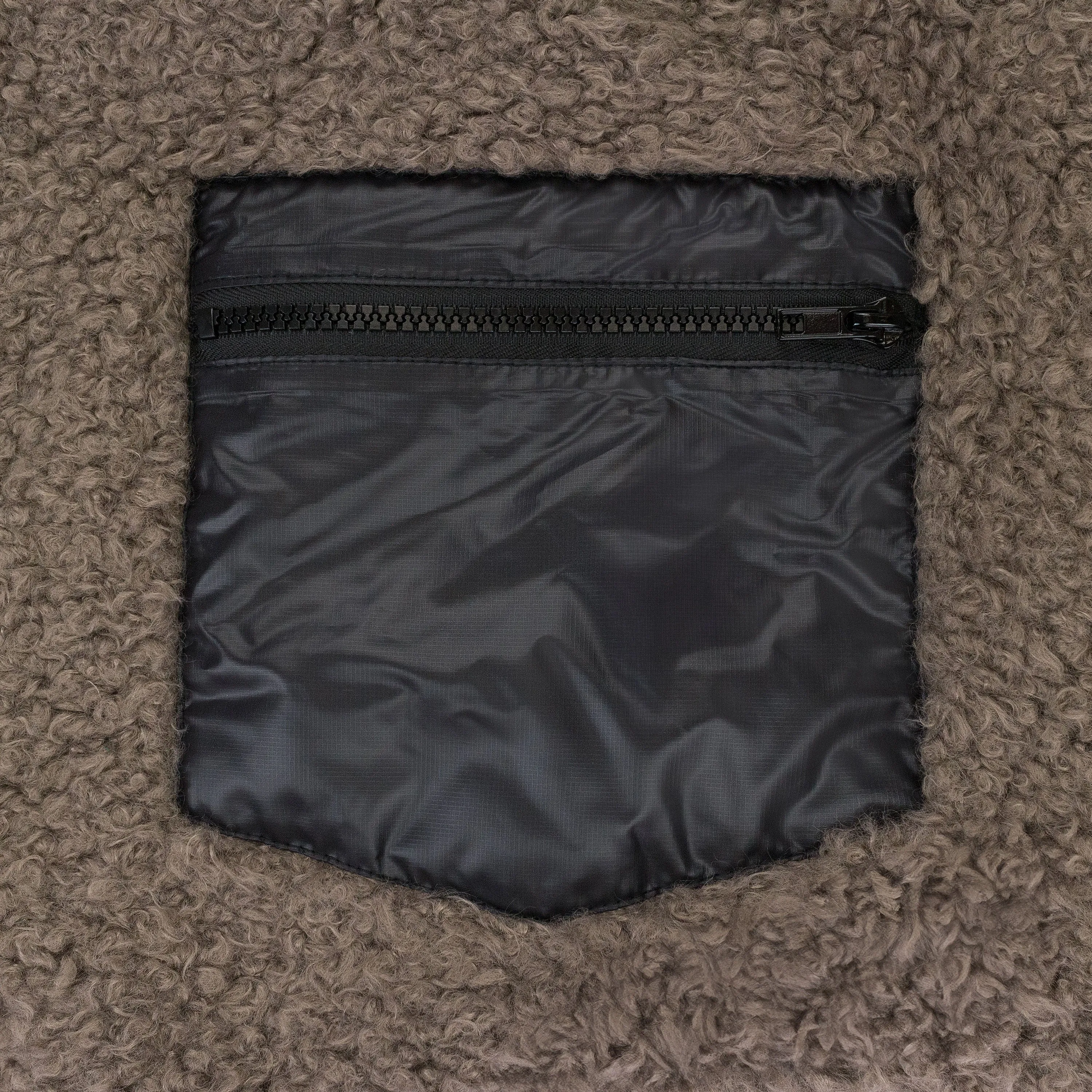 FRONT ZIP SHERPA GRAY WORK JACKET