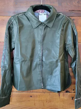 Green Faux Leather Jacket