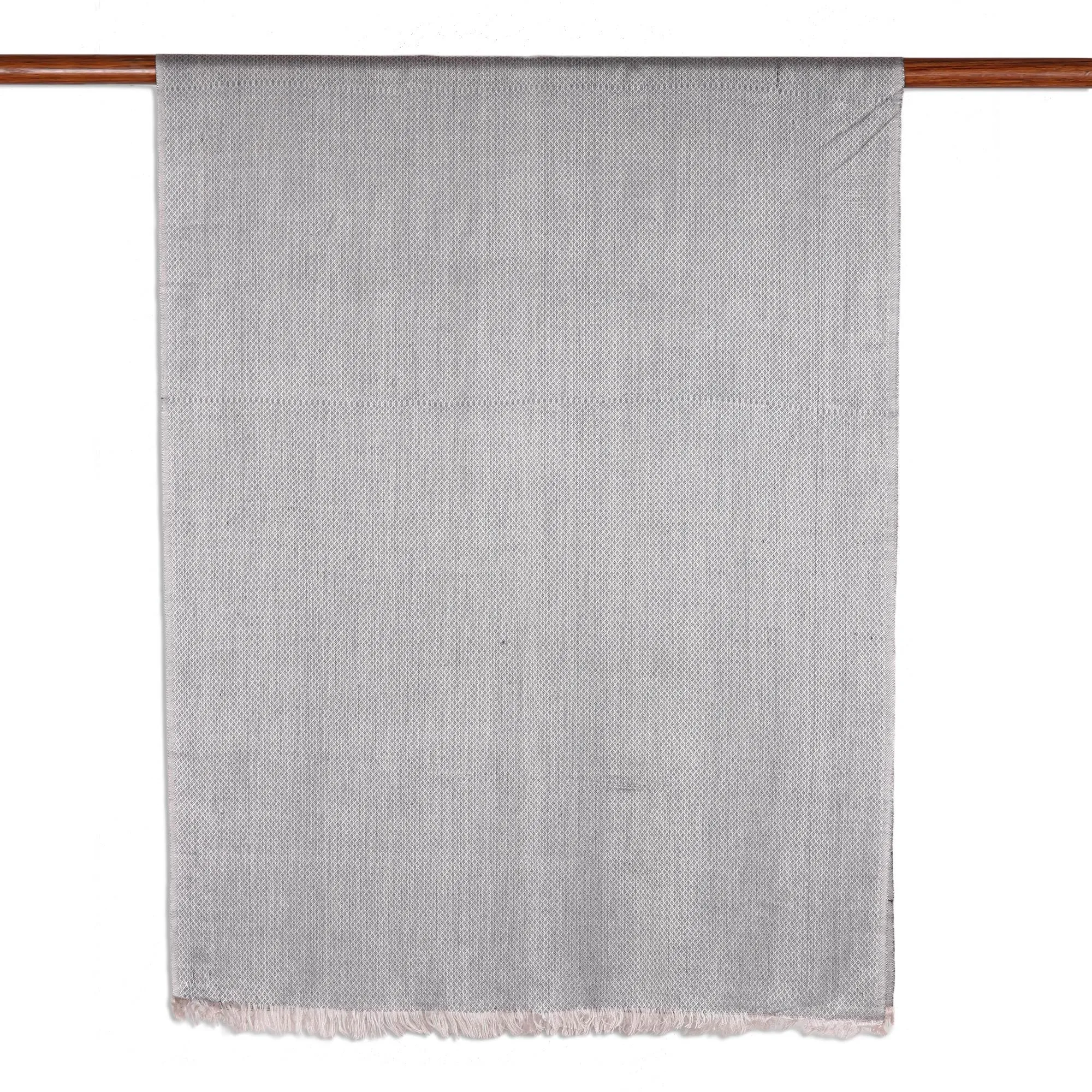 Grey Diamond Pattern Viscose Shawl - Glamorous Diamonds in Slate | NOVICA