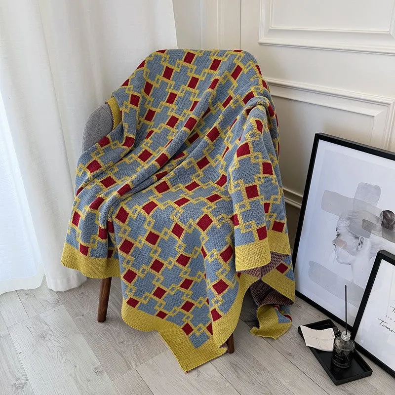 High-grade spring and autumn sofa cover blanket small blanket shawl car aviation blanket airplane car office nap blanket