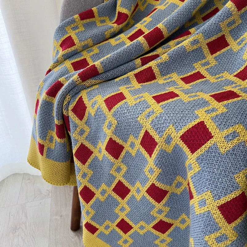 High-grade spring and autumn sofa cover blanket small blanket shawl car aviation blanket airplane car office nap blanket