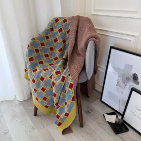 High-grade spring and autumn sofa cover blanket small blanket shawl car aviation blanket airplane car office nap blanket