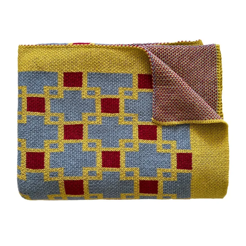 High-grade spring and autumn sofa cover blanket small blanket shawl car aviation blanket airplane car office nap blanket