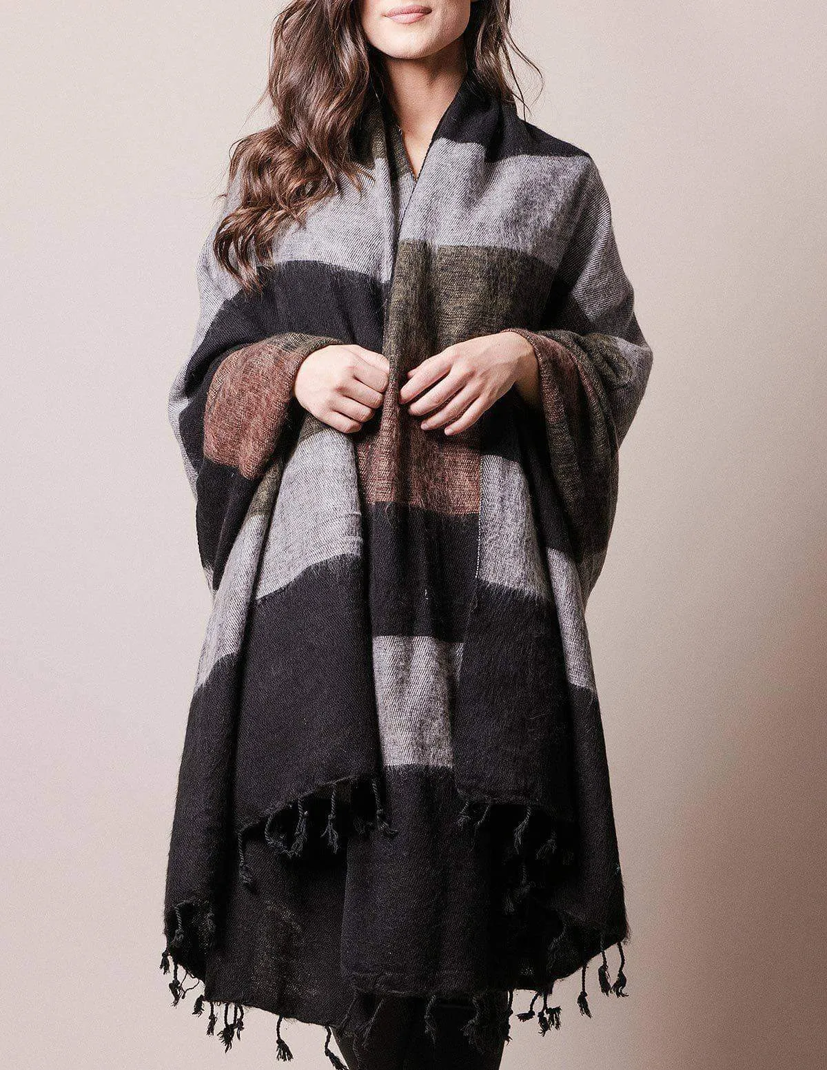 Himalayan Yak Wool Large Wrap - Alpine