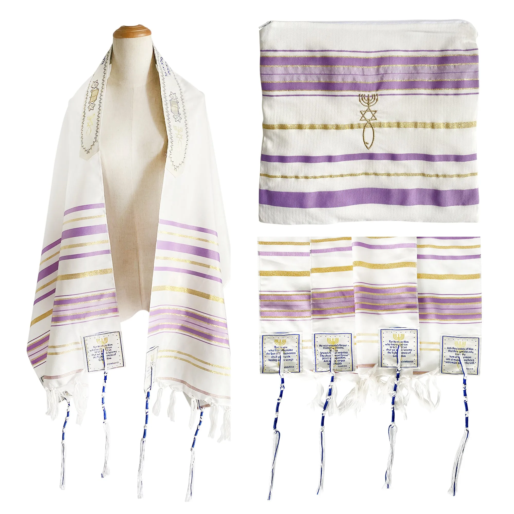 HolyLandMarket Mens Messianic Shawl/Tallit - The Messiah Tallit