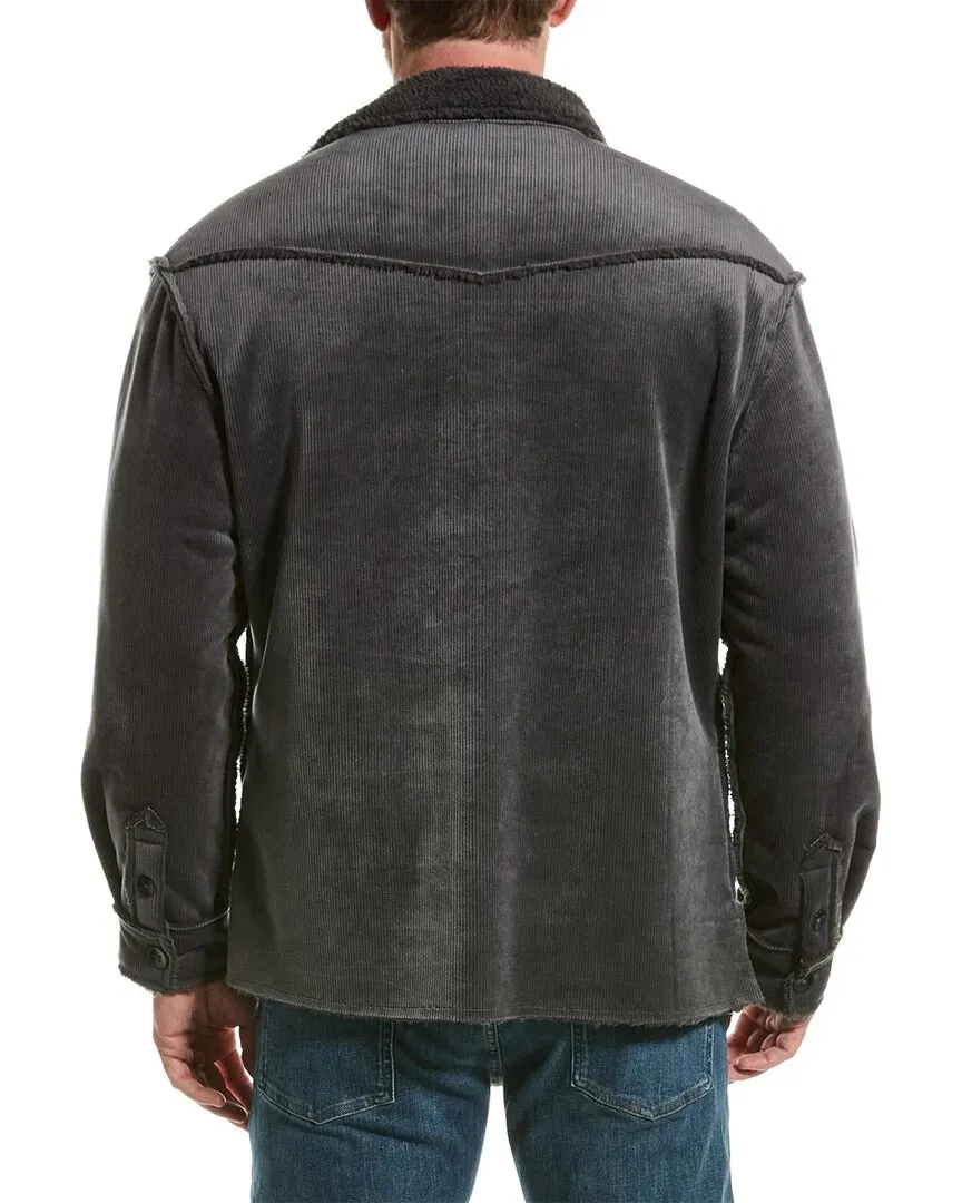 Industry Republic Clothing Charcoal Corduroy Sherpa Collared Jacket