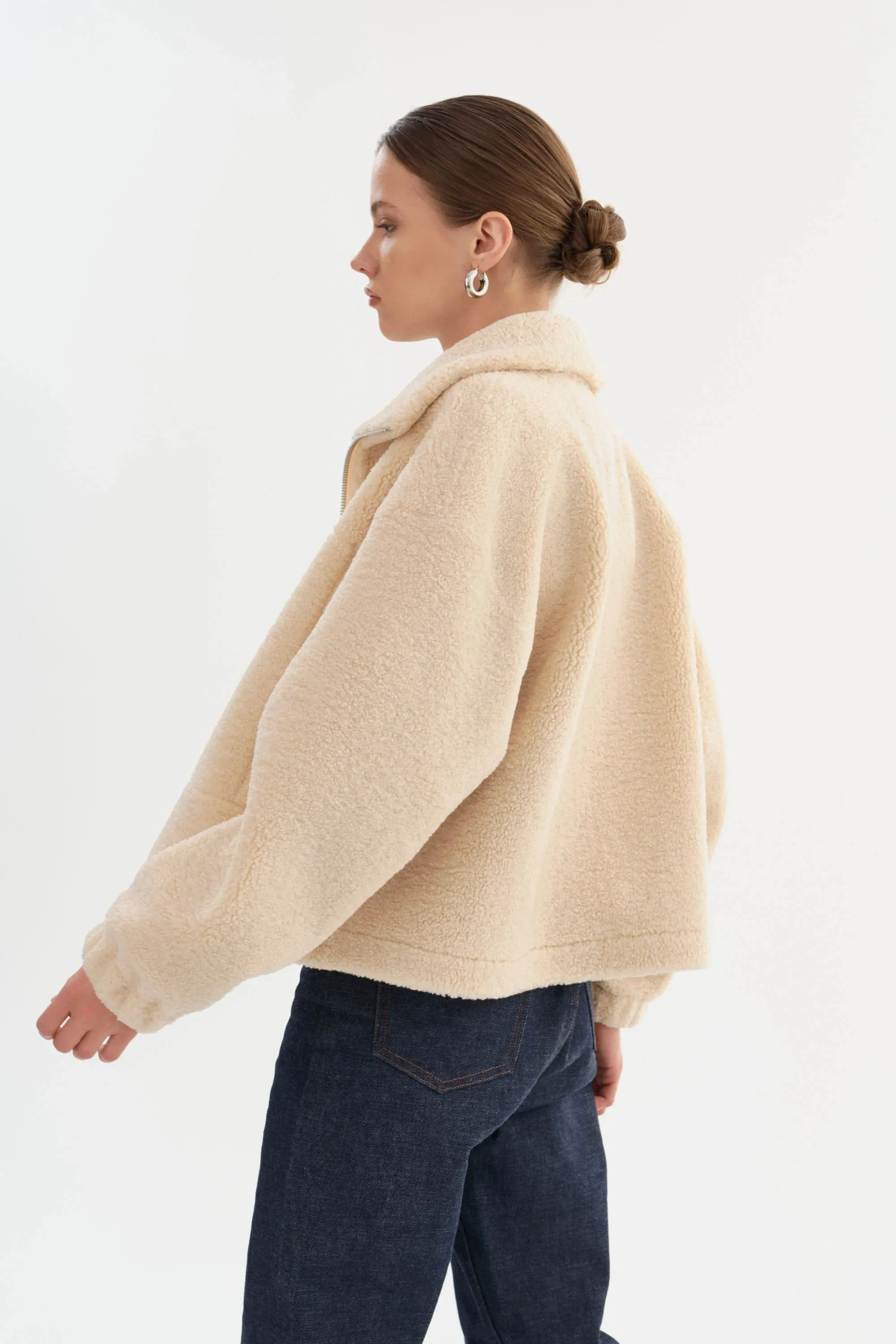 Jayna Sherpa Jacket - Beige