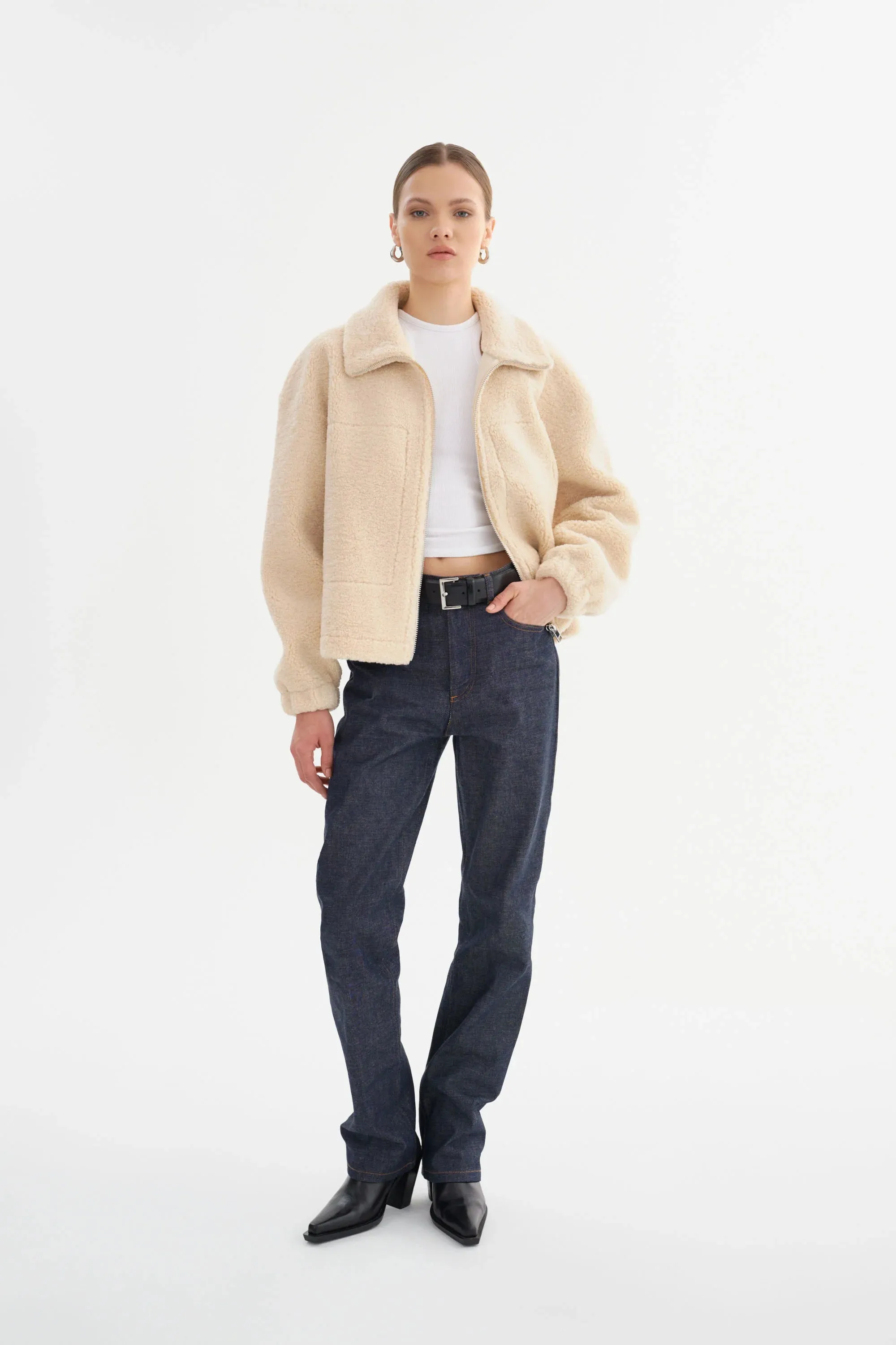 Jayna Sherpa Jacket - Beige