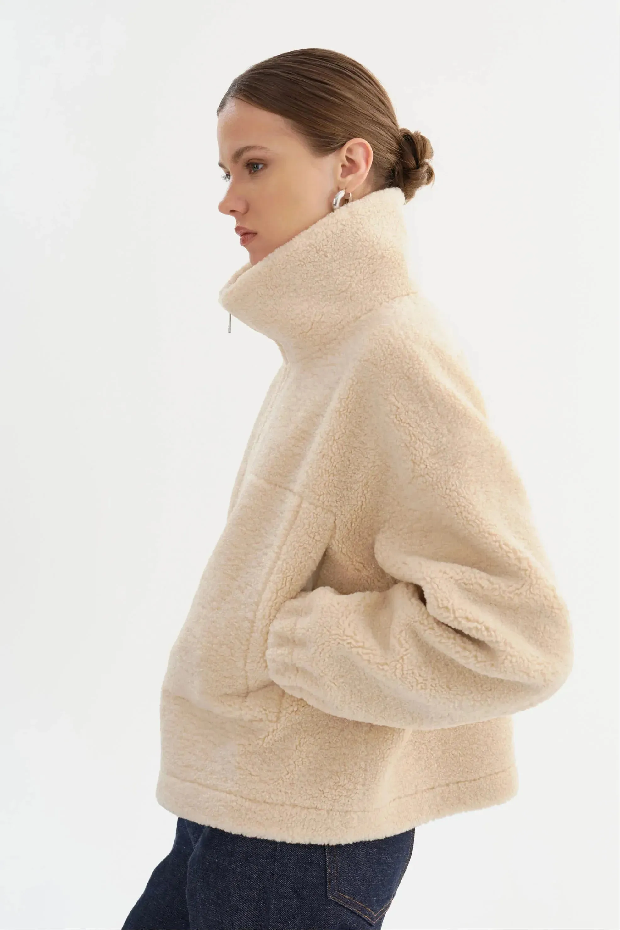 Jayna Sherpa Jacket - Beige