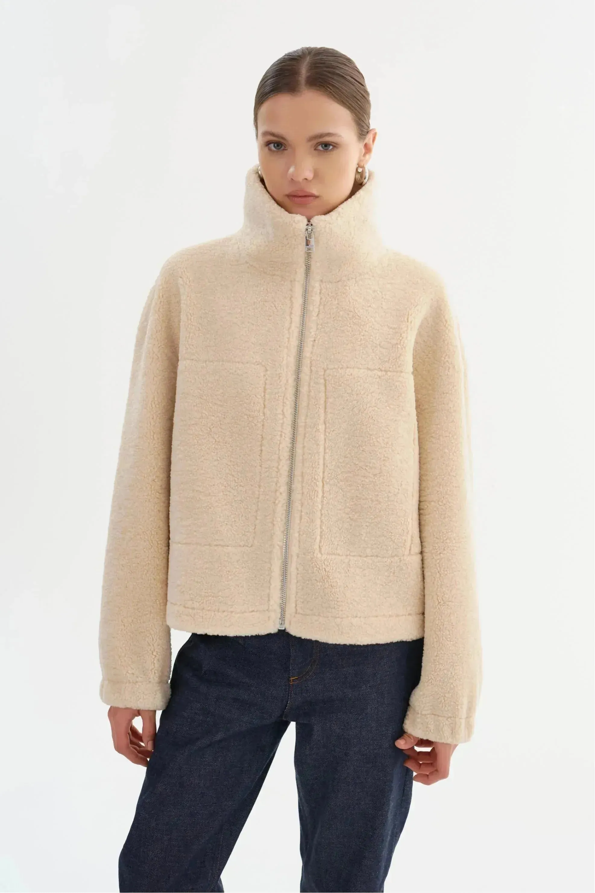 Jayna Sherpa Jacket - Beige