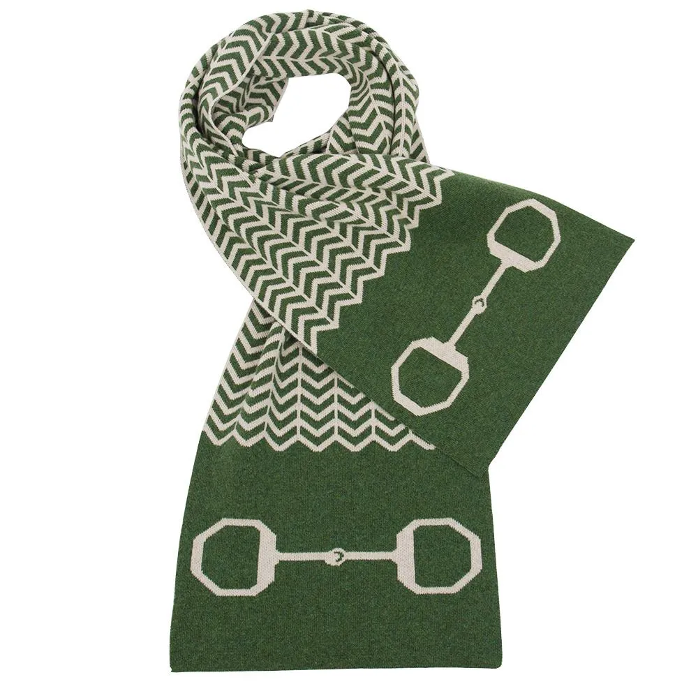 Lambswool Snaffle Bit Scarf - Moss