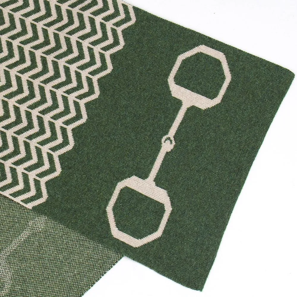 Lambswool Snaffle Bit Scarf - Moss