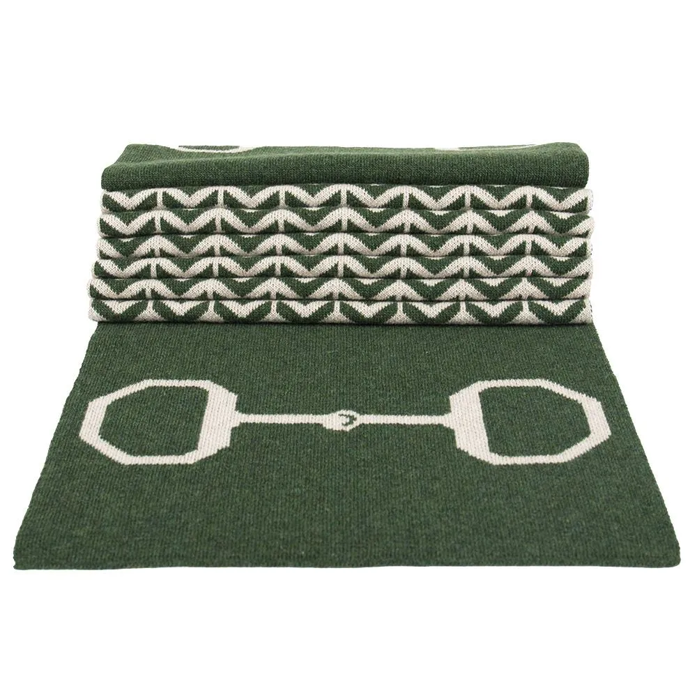 Lambswool Snaffle Bit Scarf - Moss
