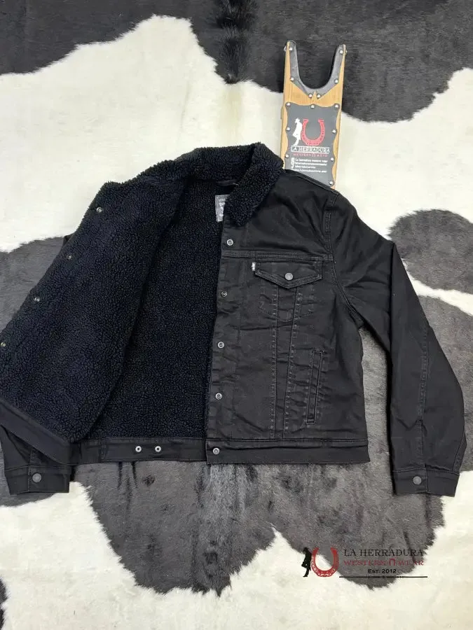 Levi´s Type III Sherpa Black Trucker Jacket