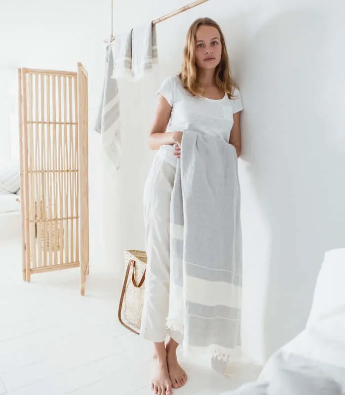 Libeco Belgian Linen Throw Towel - Gent Stripe