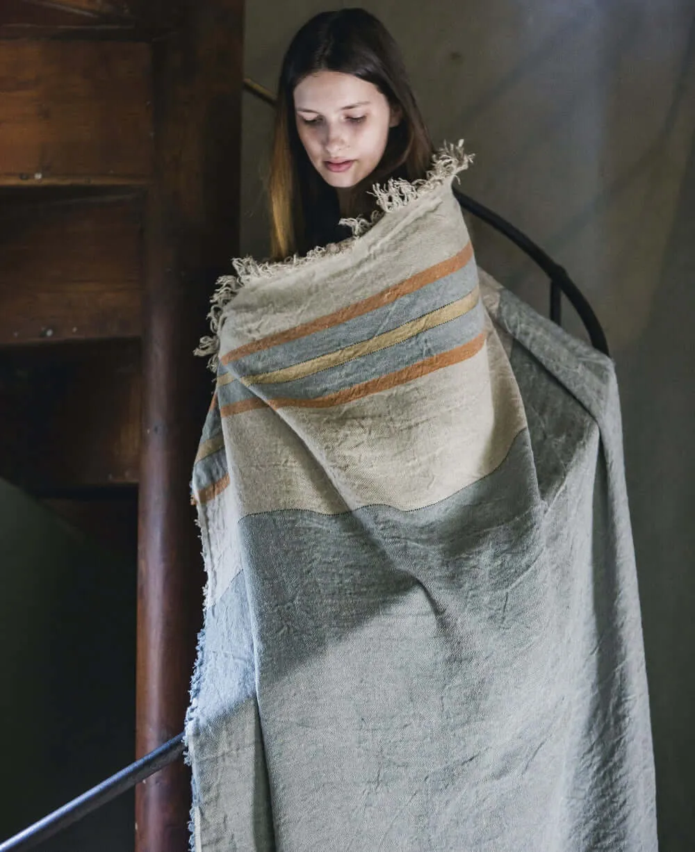 Libeco Belgian Linen Throw Towel - Multi Stripe