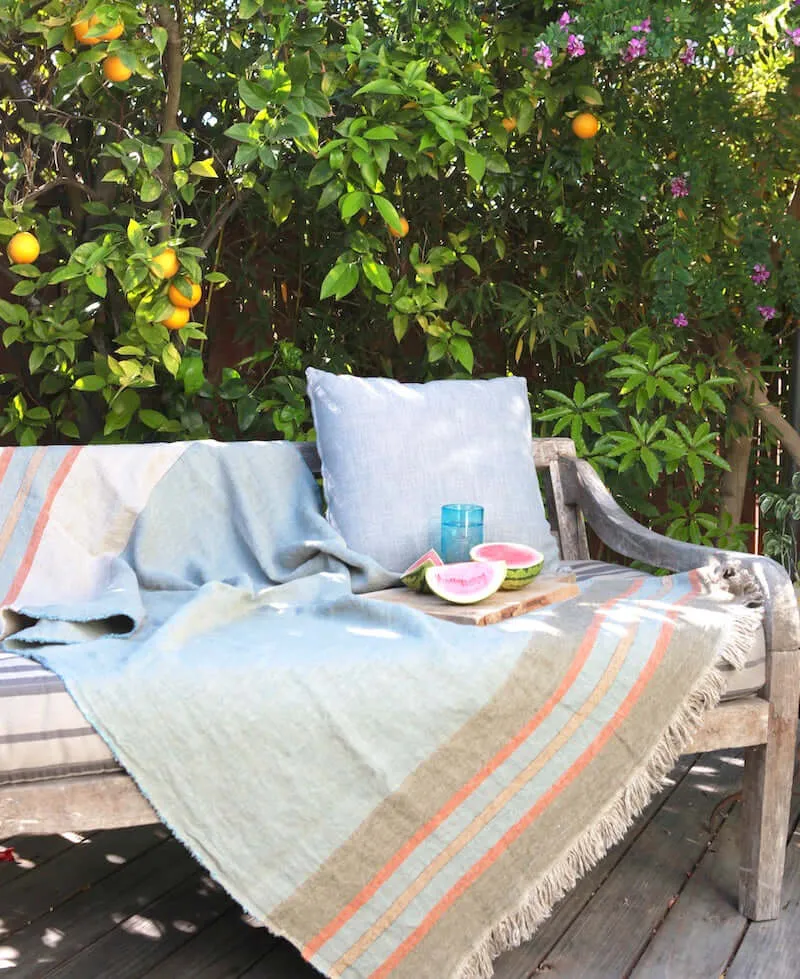 Libeco Belgian Linen Throw Towel - Multi Stripe