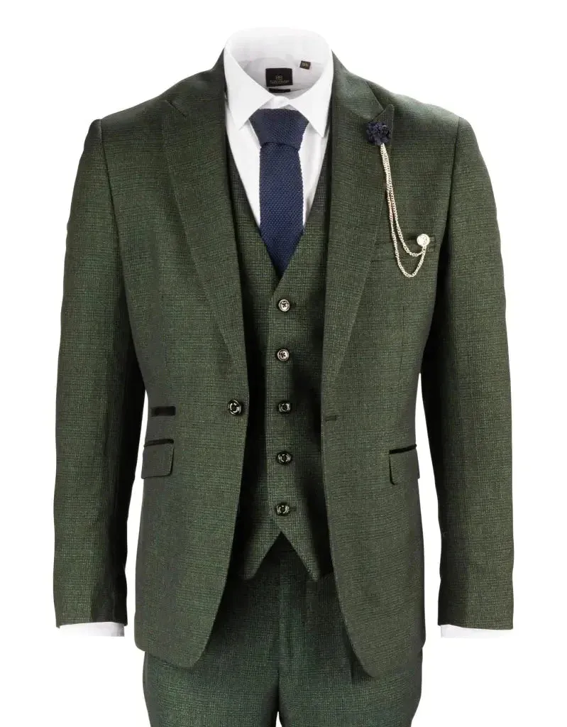 Men's Suit Olive Green - Cavani Caridi