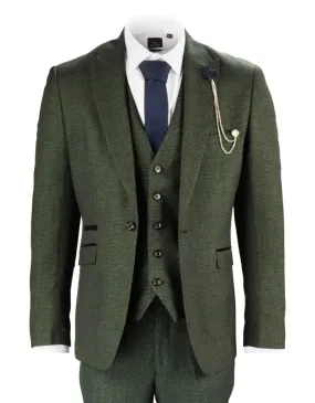 Men's Suit Olive Green - Cavani Caridi