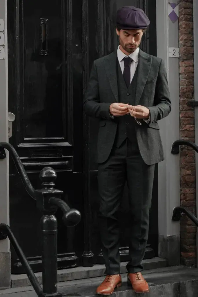 Men's Suit Olive Green - Cavani Caridi
