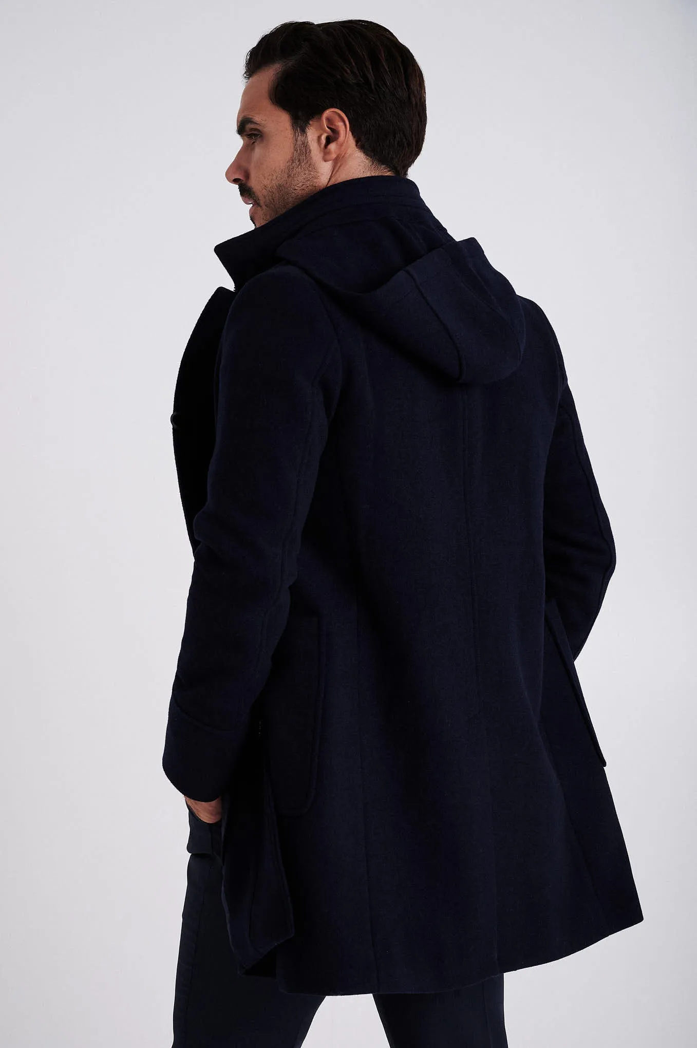Men's Wool Blend duffle coat with Bib
