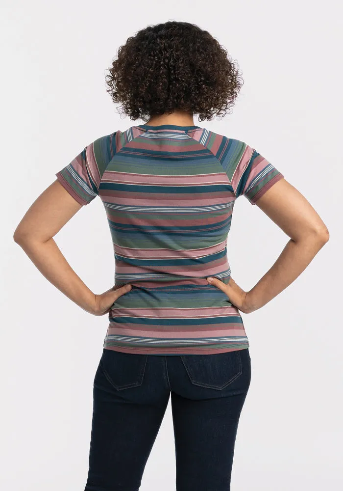 Mia V Neck - Adirondack 2.0 Stripe