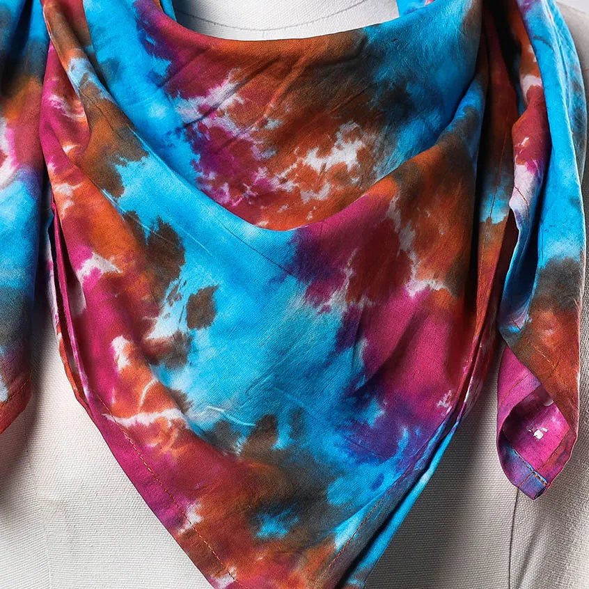 Multicolor - Shibori Tie-Dye Cotton Scarf
