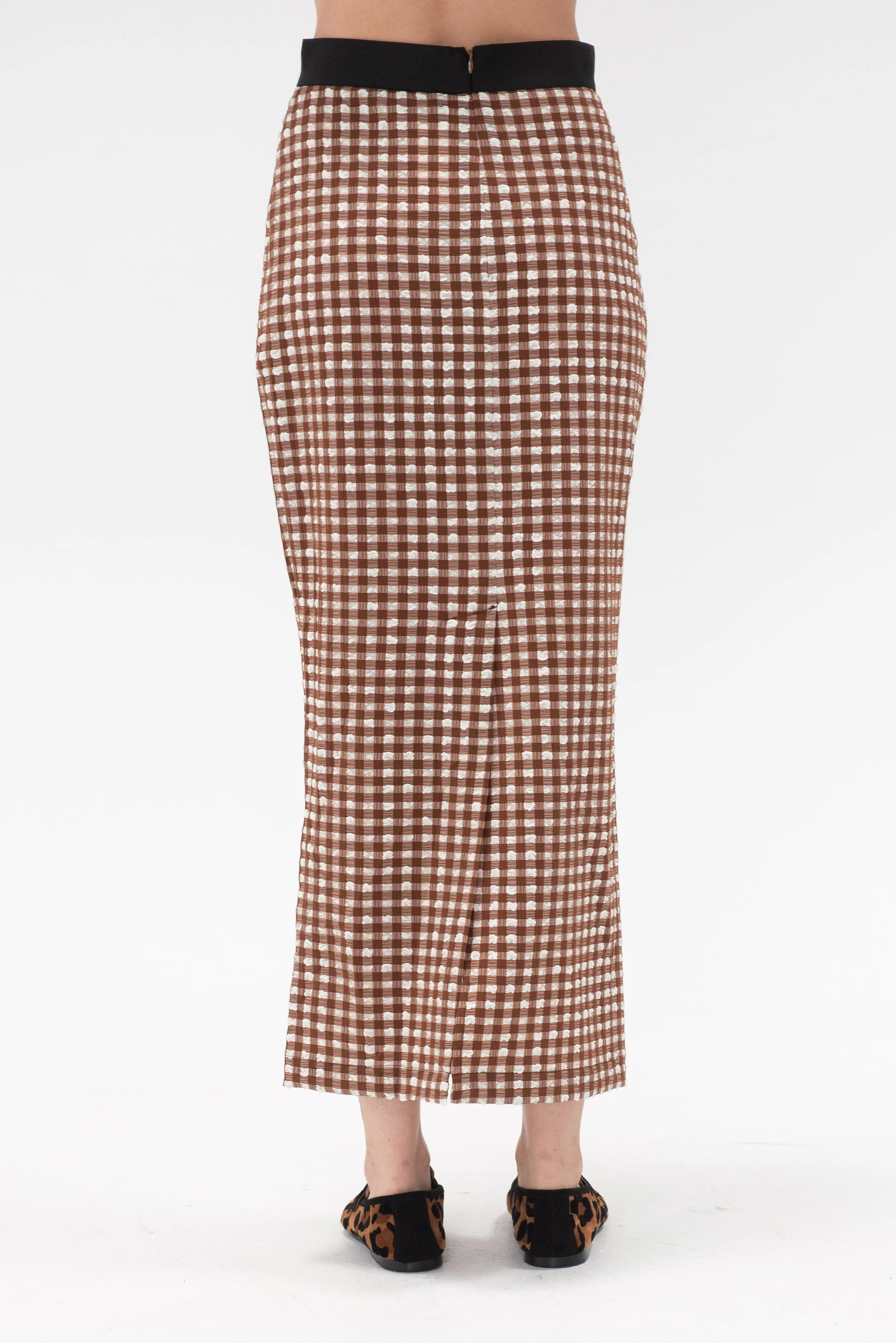 Native Skirt, Brown Check